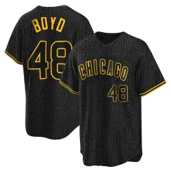 Chicago Cubs Matthew Boyd Black Replica Men's Snake Skin City Player Jersey