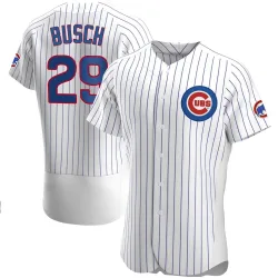 Chicago Cubs Michael Busch White Authentic Men's Home Player Jersey