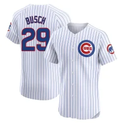 Chicago Cubs Michael Busch White Elite Men's Home Player Jersey