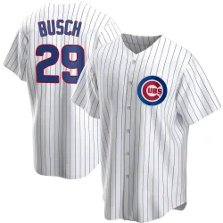 Chicago Cubs Michael Busch White Replica Men's Home Player Jersey