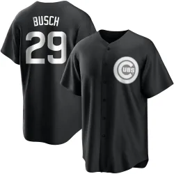 Chicago Cubs Michael Busch White Replica Youth Black/ Player Jersey