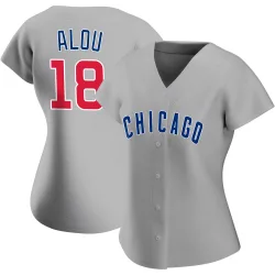 Chicago Cubs Moises Alou Gray Authentic Women's Road Player Jersey