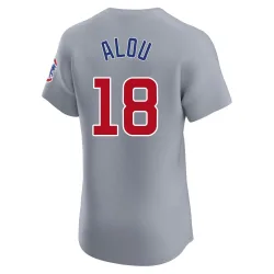 Chicago Cubs Moises Alou Gray Elite Men's Road Player Jersey