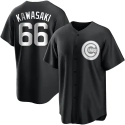 Chicago Cubs Munenori Kawasaki White Replica Men's Black/ Player Jersey