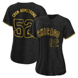 Chicago Cubs Pete Crow-Armstrong Black Authentic Women's Snake Skin City Player Jersey