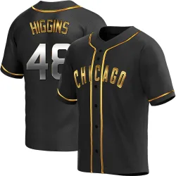 Chicago Cubs P.J. Higgins Black Golden Replica Youth Alternate Player Jersey