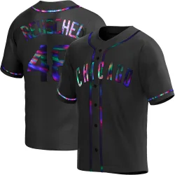 Chicago Cubs Rick Reuschel Black Holographic Replica Men's Alternate Player Jersey