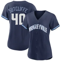 Chicago Cubs Rick Sutcliffe Navy Authentic Women's 2021 City Connect Player Jersey