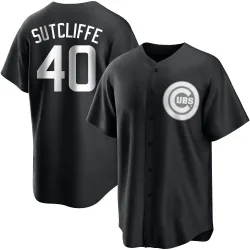 Chicago Cubs Rick Sutcliffe White Replica Men's Black/ Player Jersey