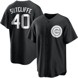 Chicago Cubs Rick Sutcliffe White Replica Youth Black/ Player Jersey