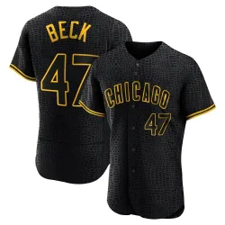 Chicago Cubs Rod Beck Black Authentic Men's Snake Skin City Player Jersey