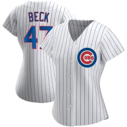 Chicago Cubs Rod Beck White Authentic Women's Home Player Jersey