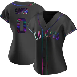 Chicago Cubs Ronny Oliver Simon Black Holographic Replica Women's Alternate Player Jersey