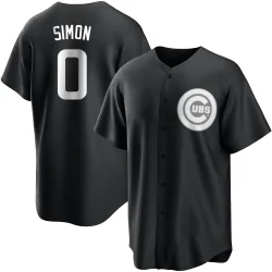 Chicago Cubs Ronny Oliver Simon White Replica Men's Black/ Player Jersey