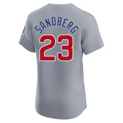 Chicago Cubs Ryne Sandberg Gray Elite Men's Road Player Jersey