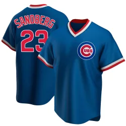 Chicago Cubs Ryne Sandberg Royal Replica Men's Road Cooperstown Collection Player Jersey