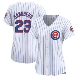 Chicago Cubs Ryne Sandberg White Limited Women's Home Player Jersey