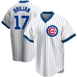 Chicago Cubs Vidal Brujan White Replica Men's Home Cooperstown Collection Player Jersey