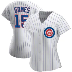 Chicago Cubs Yan Gomes White Authentic Women's Home Player Jersey